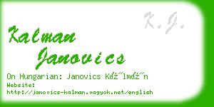 kalman janovics business card